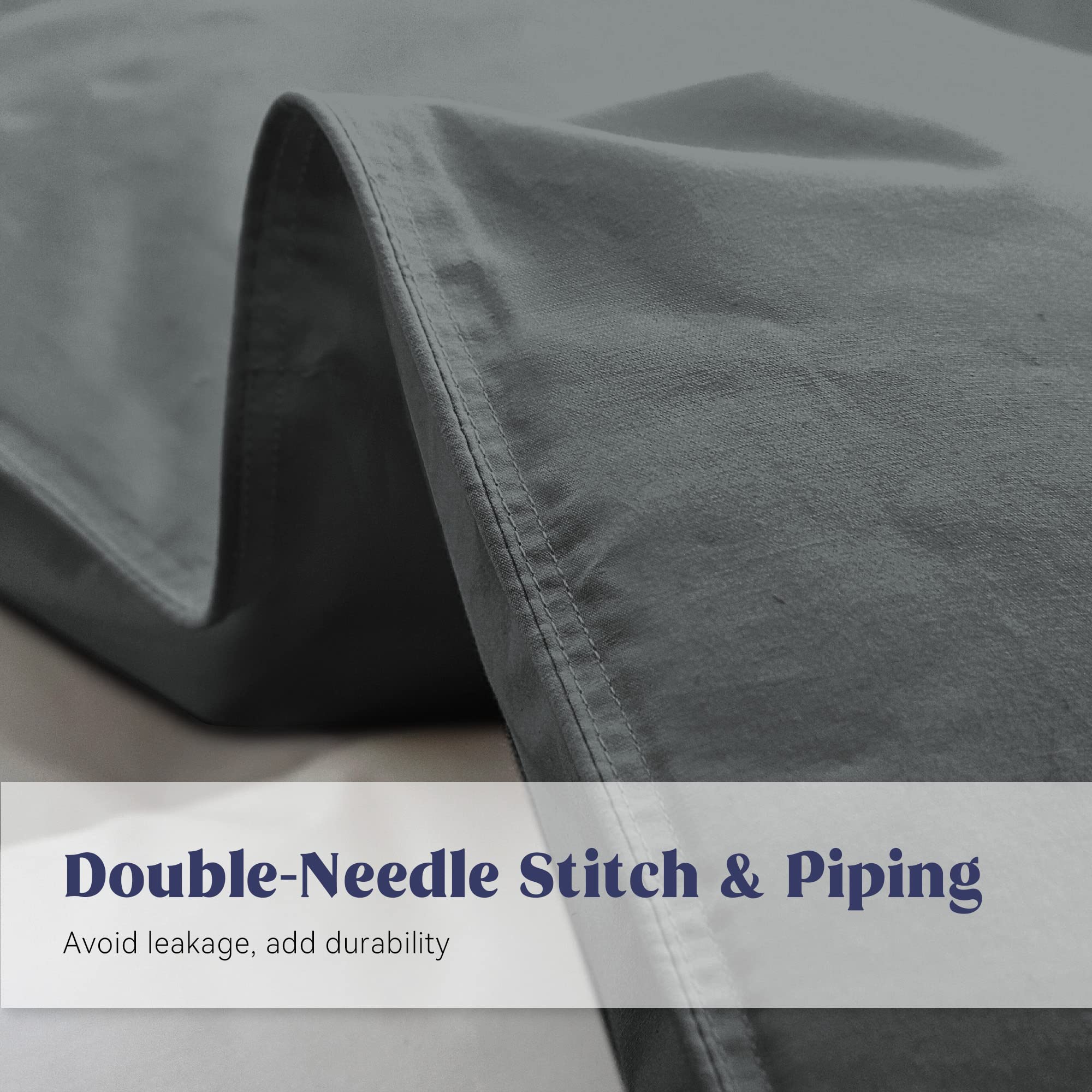 puredownÂ® Goose Feather Comforter Full Size, All Season Medium Warmth Duvet Insert, Luxury Hotel Collection Bedding Comforters, Ultra Soft 100% Cotton Cover Shell(90x90,Dark Grey)