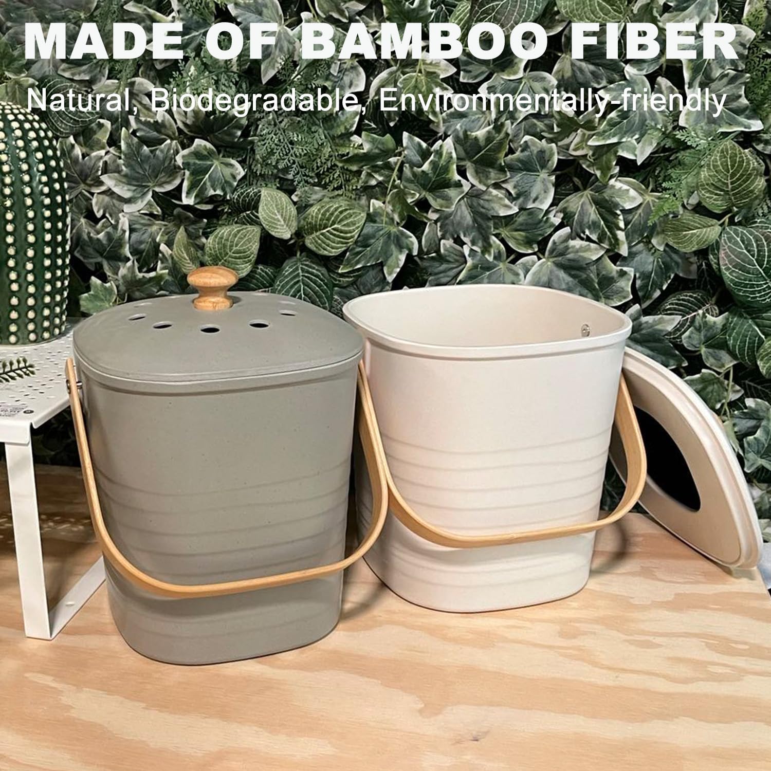 Compost Bin, LALASTAR Compost Bin Kitchen Counter with Lid, Made