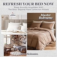 Vista 7 de Basic Beyond Almohadas de cama para dormir, juego de 2 almohadas de tamaño estándar, almohadas alternativas de plumón de lujo, color negro, 20 x 26