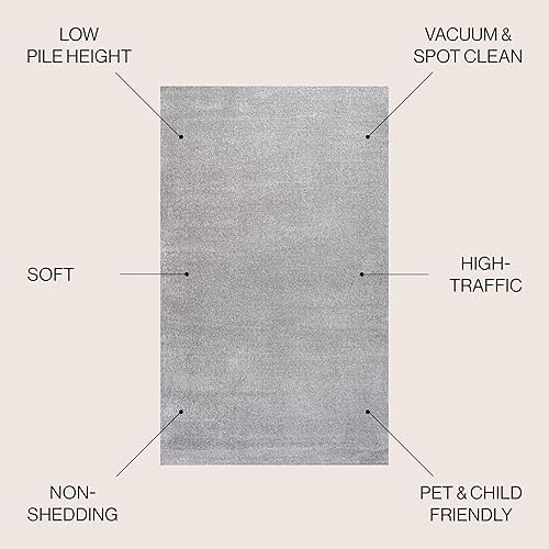 Miniatura 2 de JONATHAN Y SEU100K-3 - Alfombra de área de pelo bajo pinteriores, color liso difuso, fácil de limpiar, informalcontemporáneatradicional,