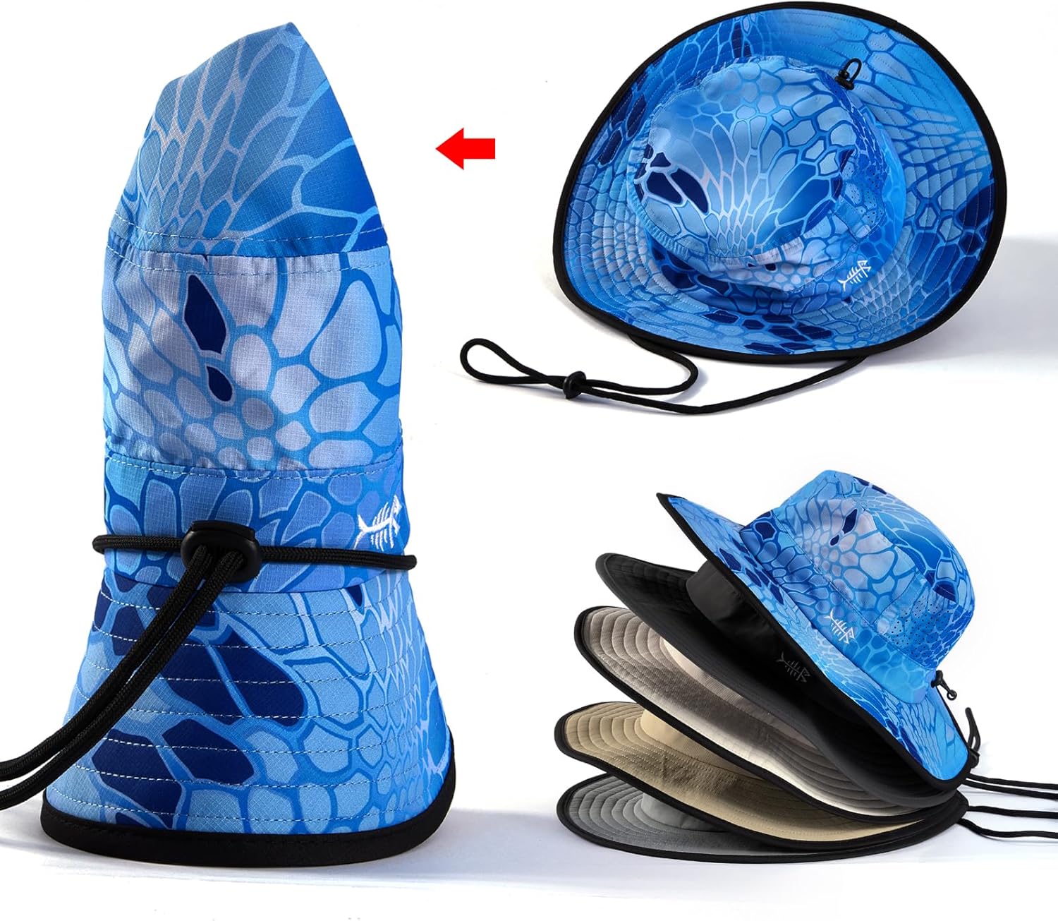 BASSDASH UPF 50+ Water-Resistant Fishing Bucket Hat with Laser Perforated Mesh Adjustable for Men Women Outdoor Hiking - Image 7