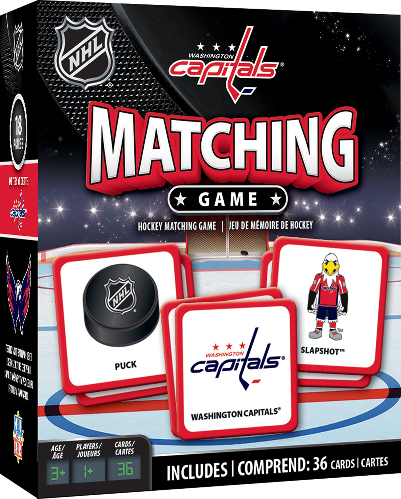 MasterPieces Sports Games - Washington Capitals NHL Matching Game - Game for Kids and Family - Laugh and Learn