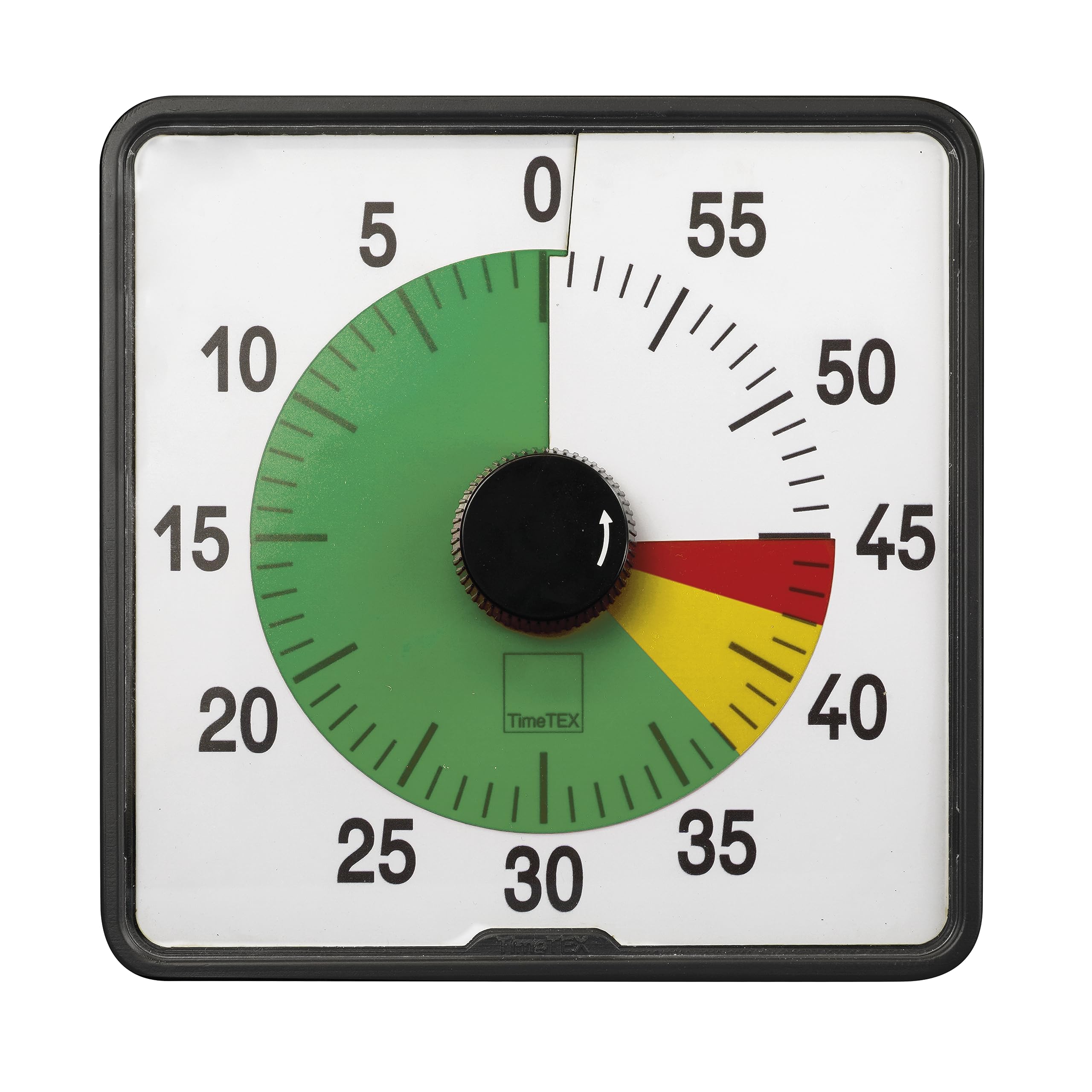 TimeTEX - Timer "conto alla rovescia" L con disco semaforo | Timer preciso per misurazioni del tempo versatili con funzioni pratiche | Contenuto: timer a batteria in nero (dimensioni: circa 20 x 20
