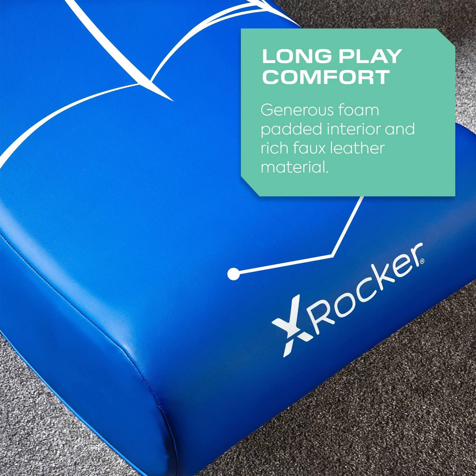 X-Rocker Chaise de jeu officielle Marvel Spider-Man Video Rocker pour garçons, siège à bascule pliable, avec licence Spiderman, siège de jeu en simili cuir, pour enfants Hero - Spider Man Edition BLEU