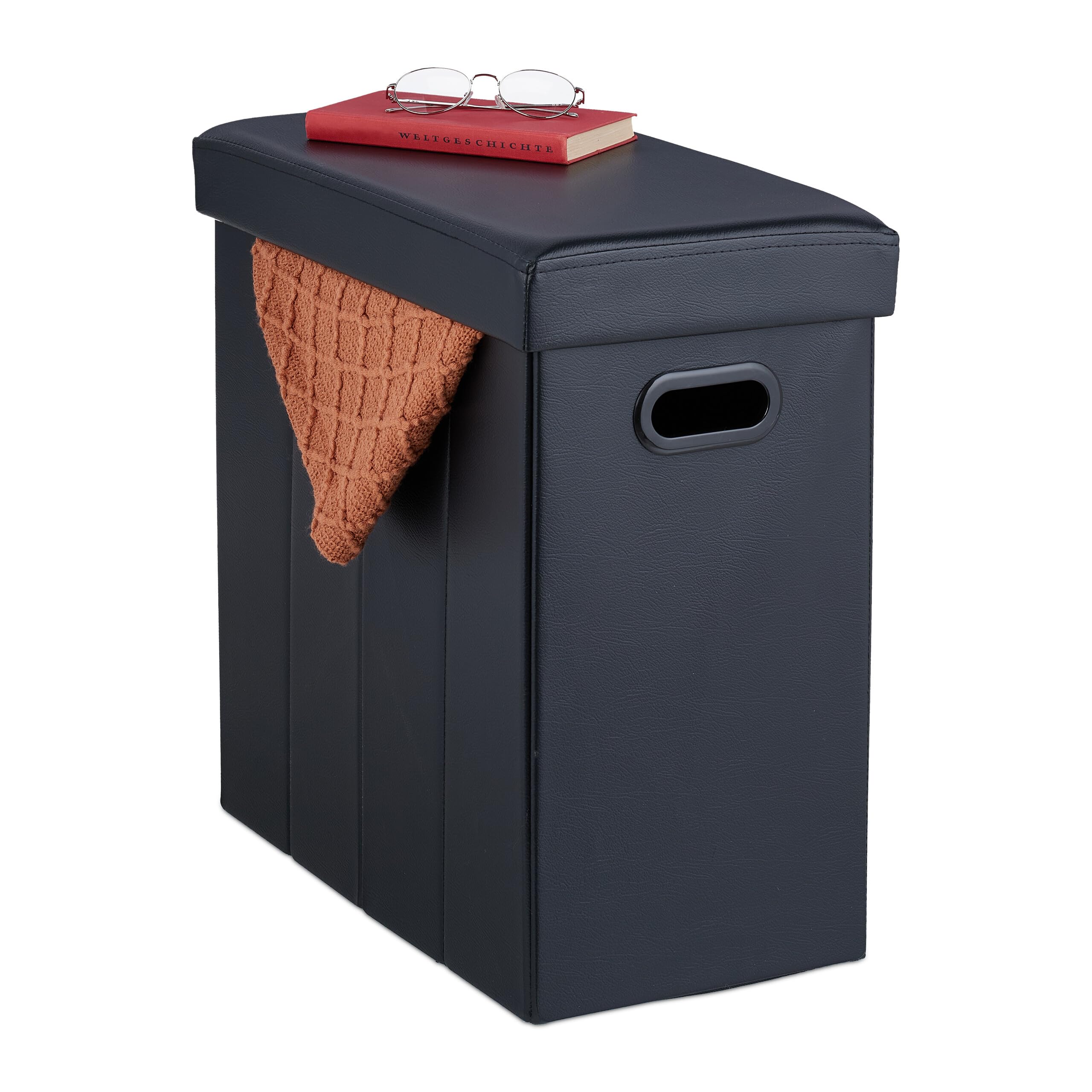 Pouf pliable noir pour une entrée ordonnée et un salon cosy