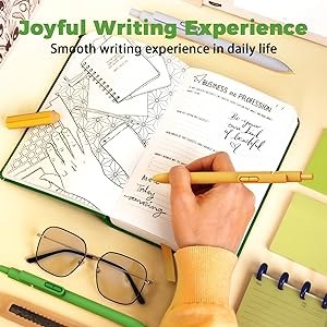 Gel Pens, 16 Pcs Quick Dry Black Ink Pen Fine Point 0.5mm Smooth Writing Pen, Large Capacity Long Lasting Ink Retractable Pens Gift Set for Journaling Note Taking, School Office, Home Supplies