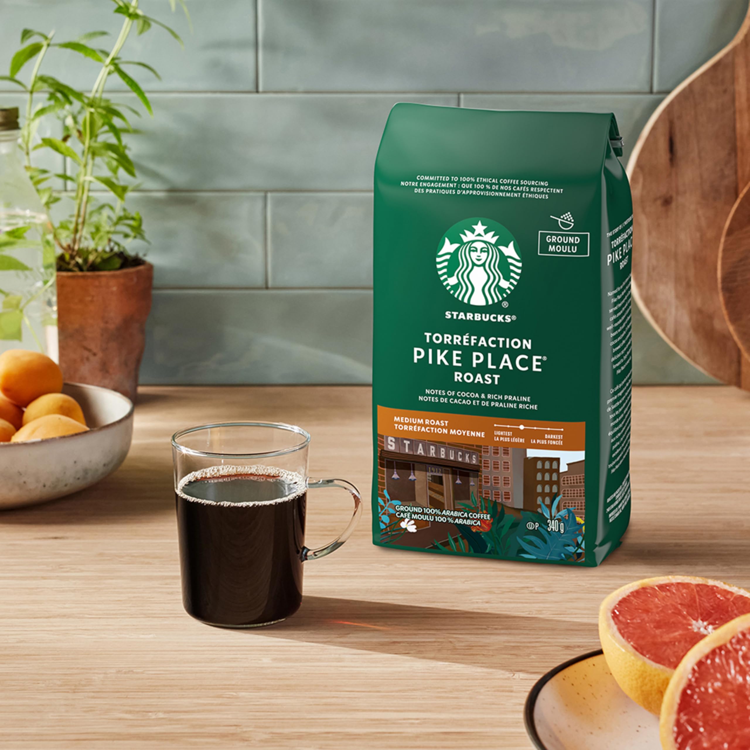 Starbucks Pike Place Roast Ground Coffee, Medium Roast, 793 Grams