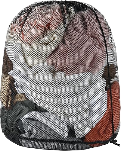 Miniatura 1 de Bolsa de lavandería de malla con cierre de cordón, bolsa de lavandería grande de 31 x 24 pulgadas, ideal para lavar a máquina, bolsa de lavandería