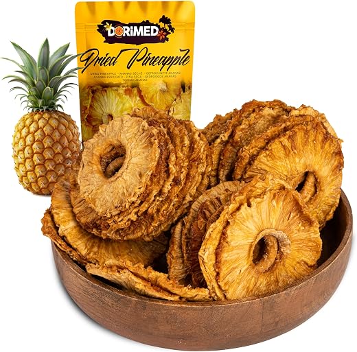 Ananas Secco 100% Naturale Senza Additivi O Conservanti, Essiccato, Disidratato [1 Kg]. Frutta Essiccata, Senza Zucchero, Disidratata . Qualità Extra Con Aroma Unico E Sublime - Dorimed