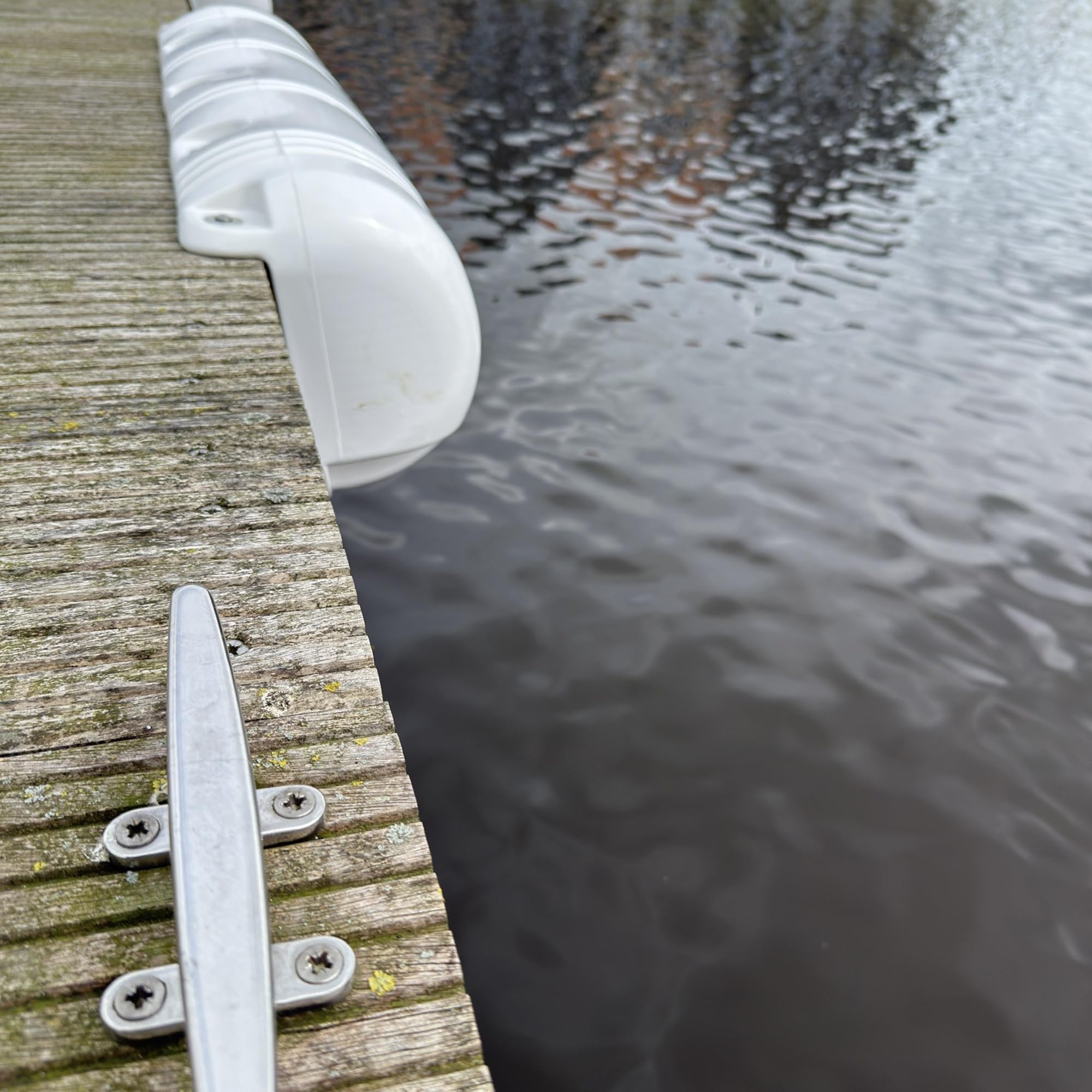 Boot Stegfender Lang aufblasbar Kanten Boxenfender Dock Bumper Motorboot Segelboot Marine Fender Allwetter Anlegefender Lang 90cm x 25cm Gross Weiss