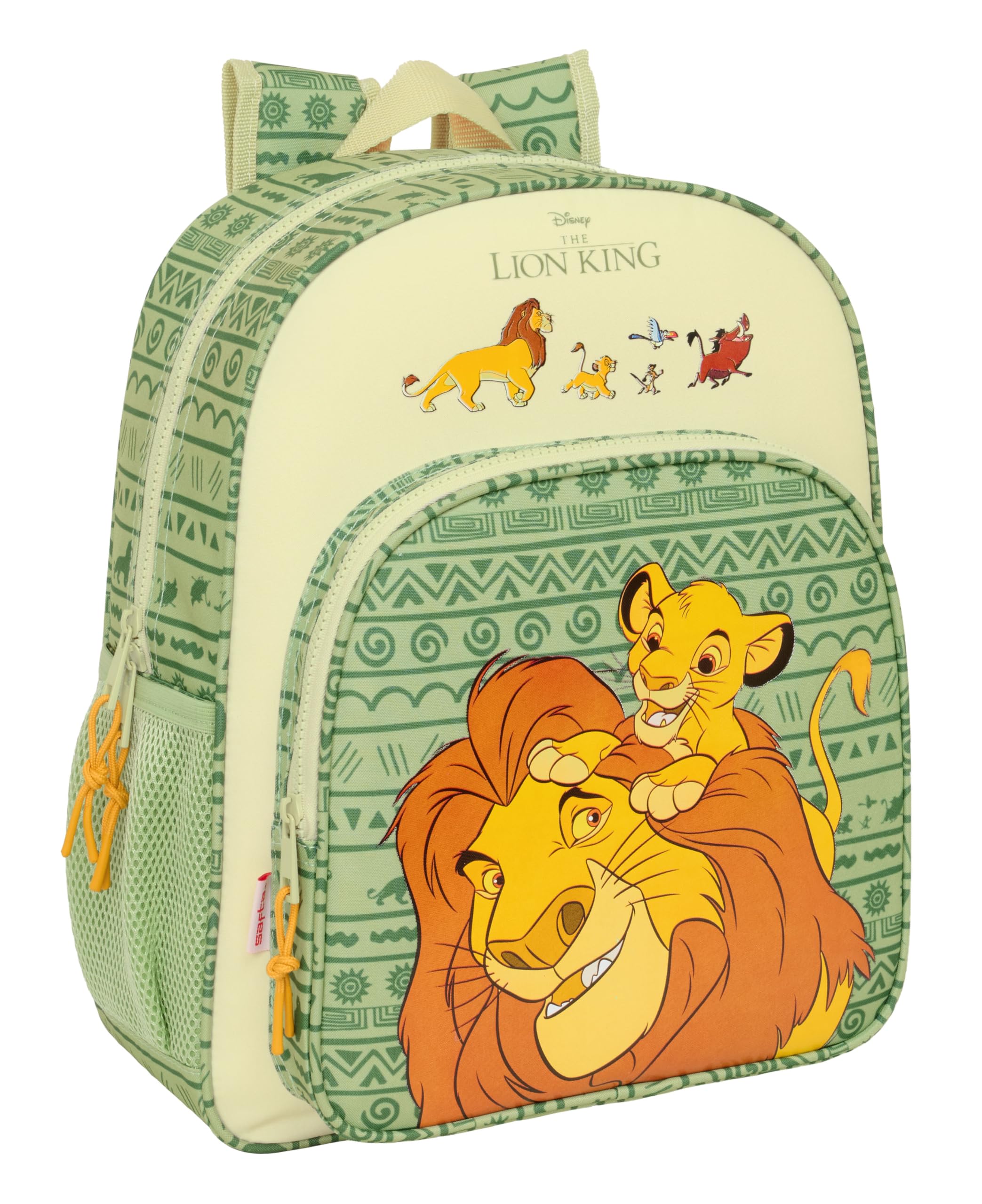 Safta MUFASA – Children's School Backpack, Adaptable to Trolley, Ideal for School Children, Comfortable and Versatile, Quality and Resistance, 32 x 12 x 38 cm, Green/Beige, Green - beige, Estándar,