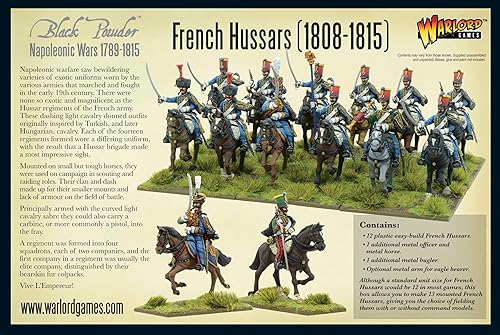 Miniatura 6 de Polvo negro Napoleónico Húsares franceses 1:56 militar Wargaming Kit de modelo de plástico