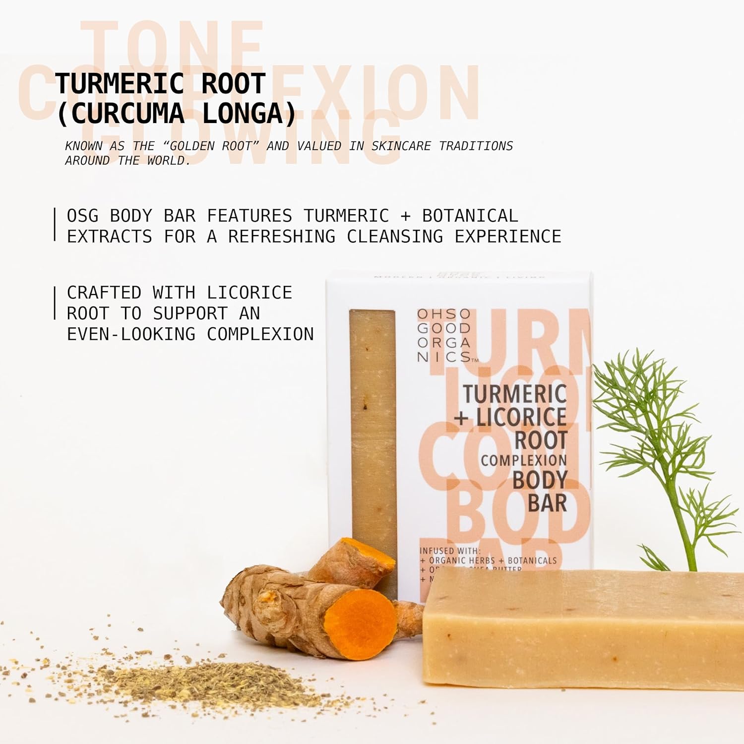 Natural Organic Soap Bar with Turmeric for Face and Body, Exfoliating Bar Soap, Infused with Licorice Root, Herbs, Botanicals, Shea Butter and Essential Oils, 4oz, 3 Pack Turmeric Soap Bar