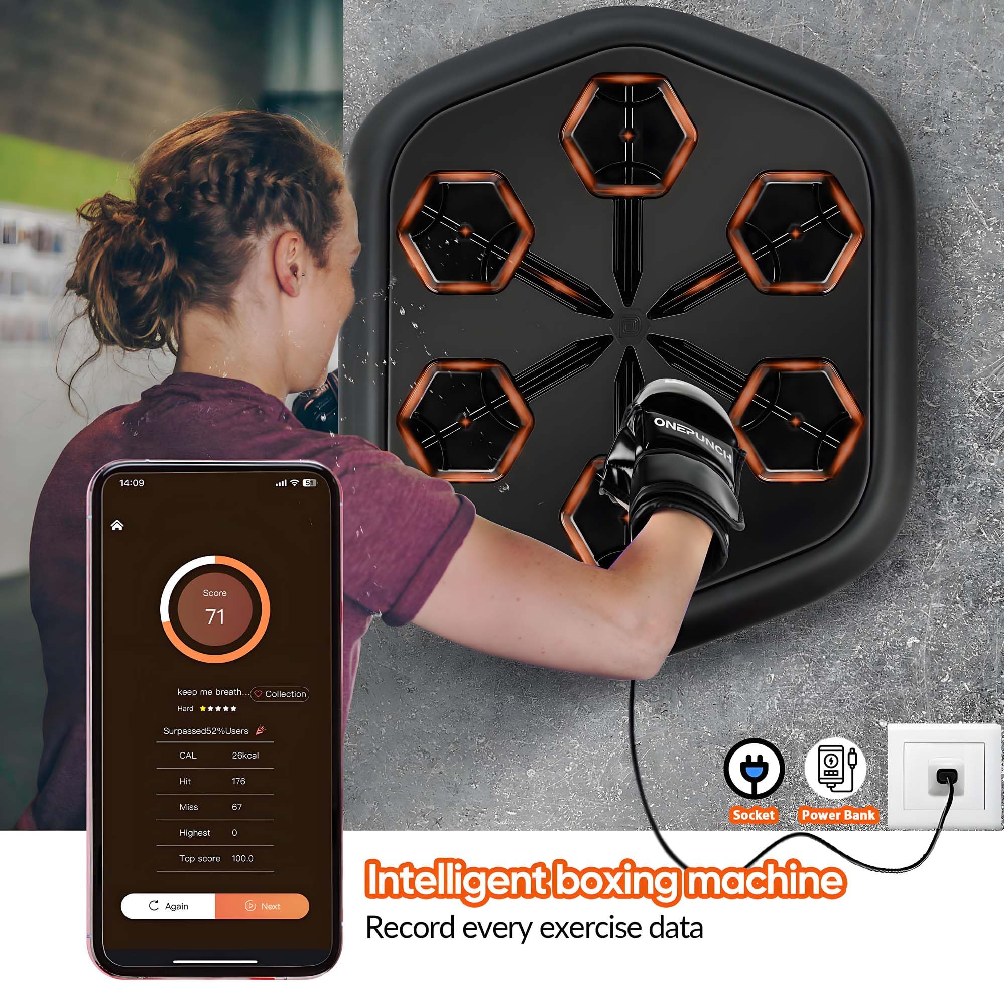 Amazon.com : ONEPUNCH Music Boxing Machine Wall Mounted, Smart