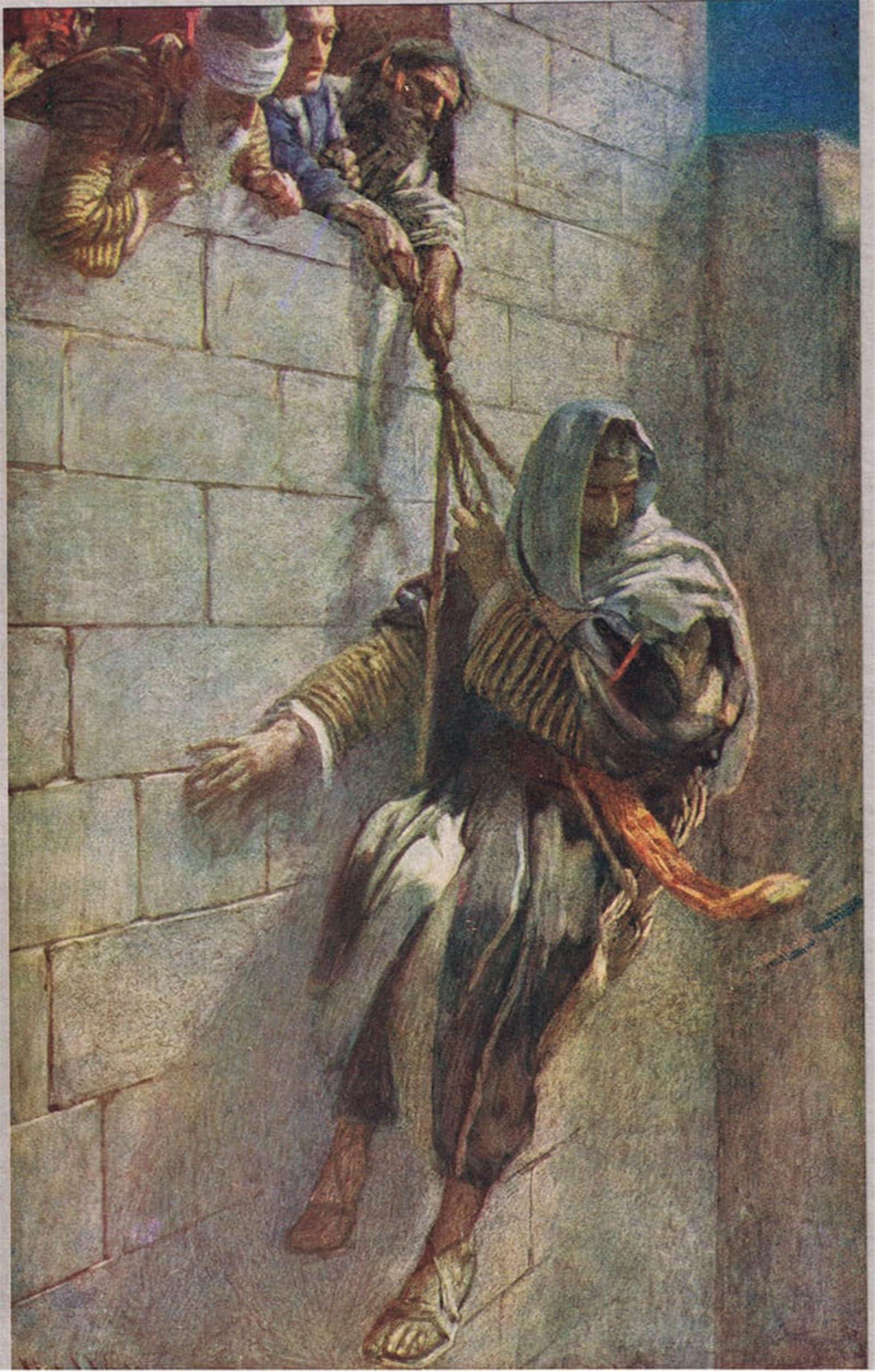 SERENDIPITP Vintage Picture Print on Canvas Wall Art Poster St Paul Escapes From Damascus by Harold Copping Artwork Print Poster for Wall Decor 60x90cm
