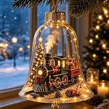 Glowing Christmas Story Ornament, 3D Spherical Diorama with LED Light,L