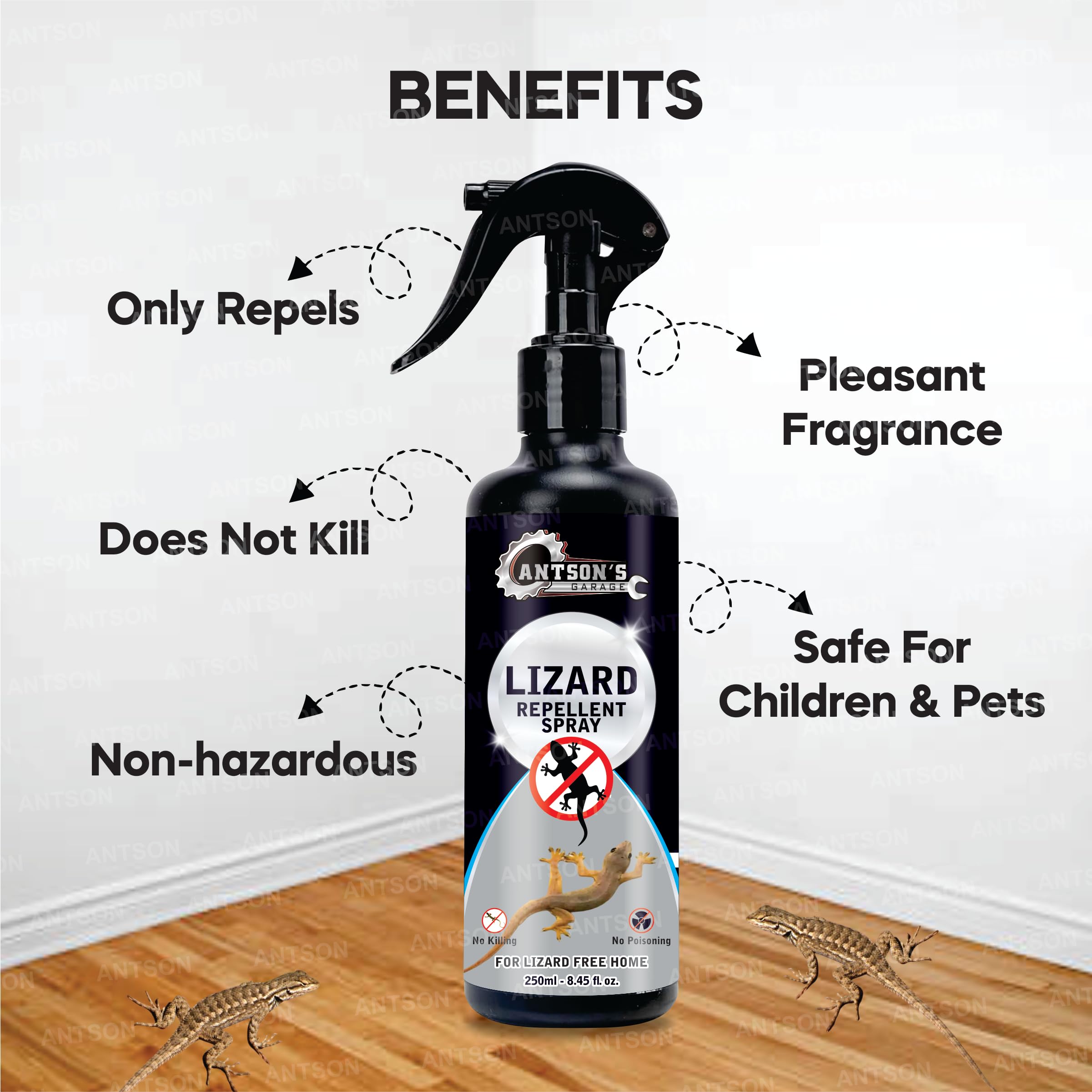 Antson 250 ml Lizard Repellent Spray | Repellent for Home Spray Pest Control | Made With Plants Oil, Irritant-Free, Chemical-Free | Baby-Safe, Skin-Safe, Plant-Safe (Lizard Repellent) - Image 4 thumbnail