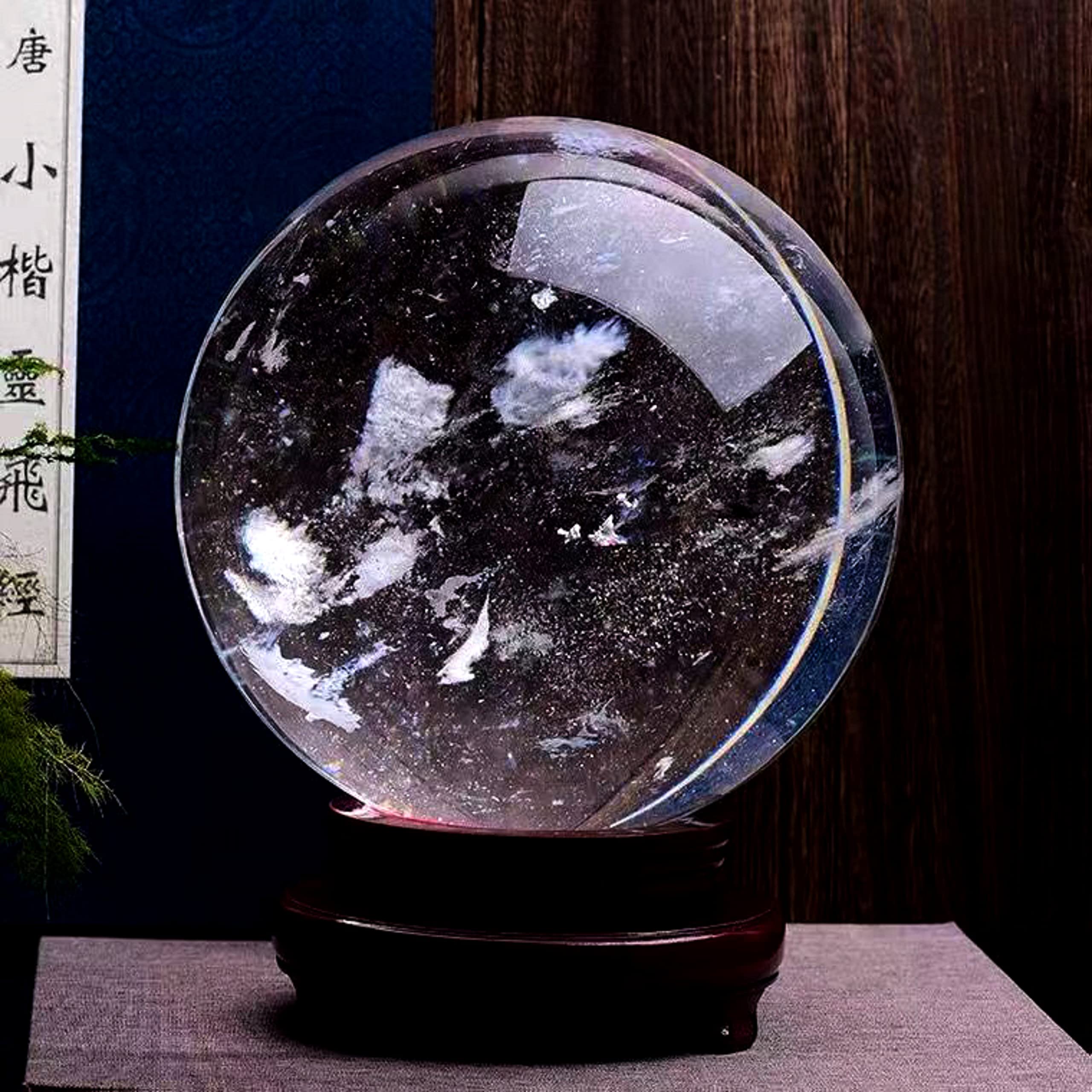 溶解水晶 直径13cm 木製台座付 【公式通販】