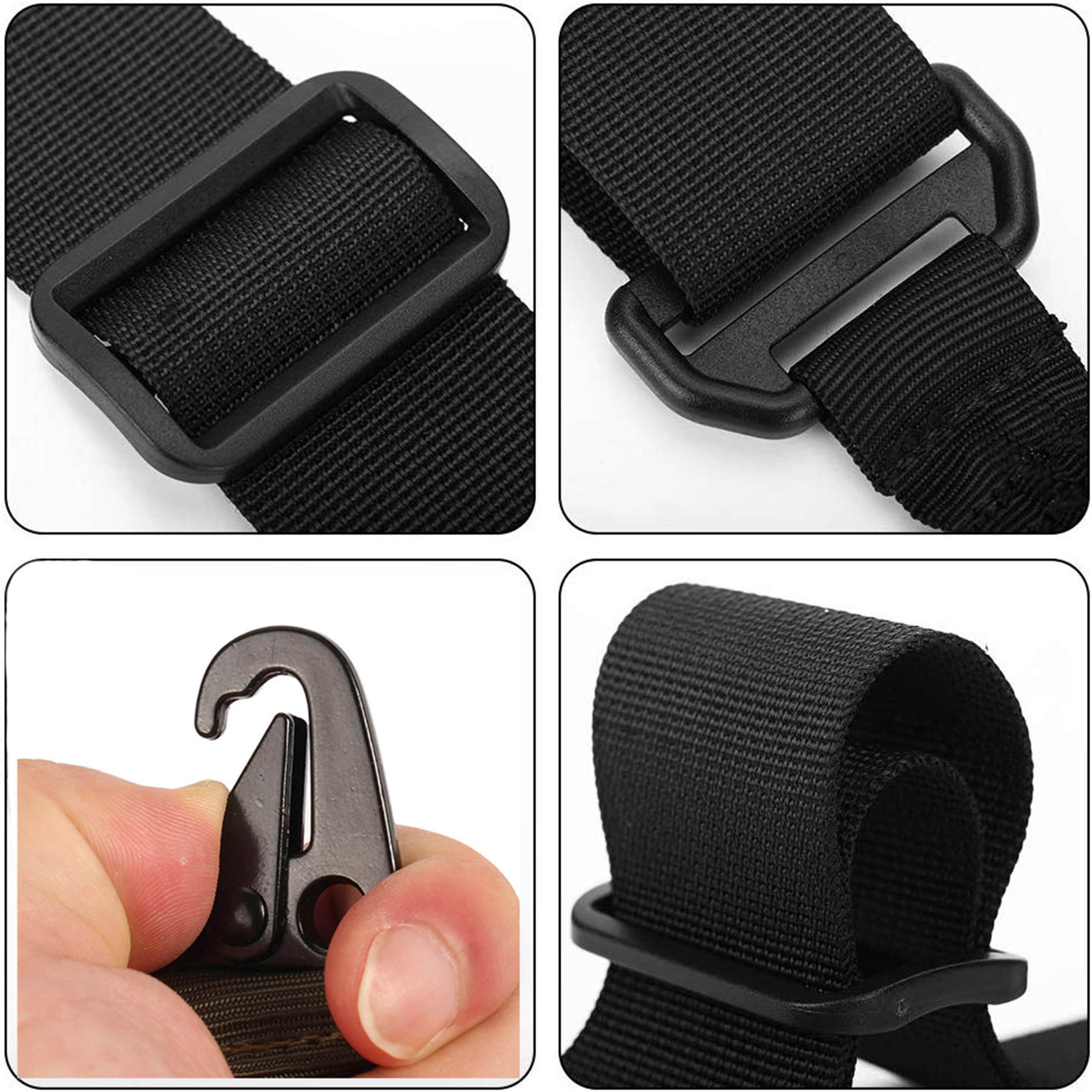 Correa Ajustable Negra + Riel Enganche para Airsoft y Rifle Pack 2 Táctica Point Sling 2 Puntos Multiusos Armas Cuerda Paintball Cinta de Sujeción Paracord Deportes Aire Libre
