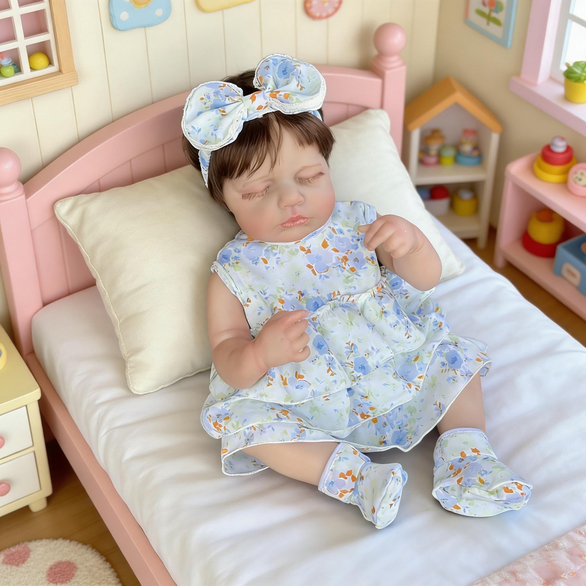 Realistyczne lalki Reborn Baby Dolls silikonowe na całe ciało, winylowe, dziewczęce, realistyczne, noworodki, prawdziwie wyglądające śpiące, anatomicznie poprawne, lalka niemowlęca z