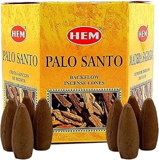 Palo Santo Backflow Incense Cones - 40 Woody Cones Waterfall - Thick Cloudy Incense Fountain, Gift