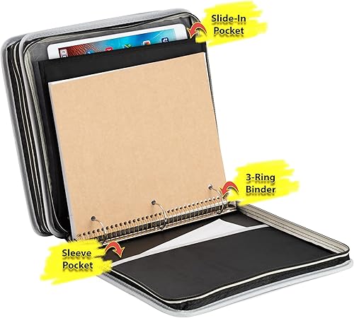 Miniatura 4 de Five Star Binder - Carpeta con cremallera de 2 pulgadas y 3 anillos para escuela, panel de expansión y archivo expansible, capacidad de 580 hojas,