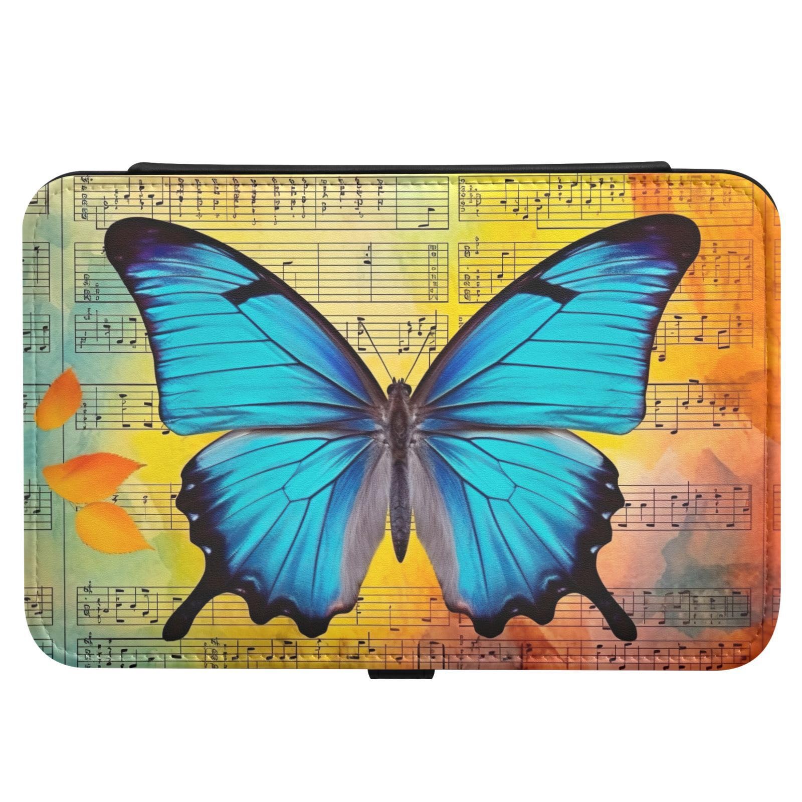Haskirky Butterfly Musical Note Jewelry Box Portable PU Leather Travel Jewelry Organize for Women Jewelry Storage Display Holder for Ring, Necklace, Earring