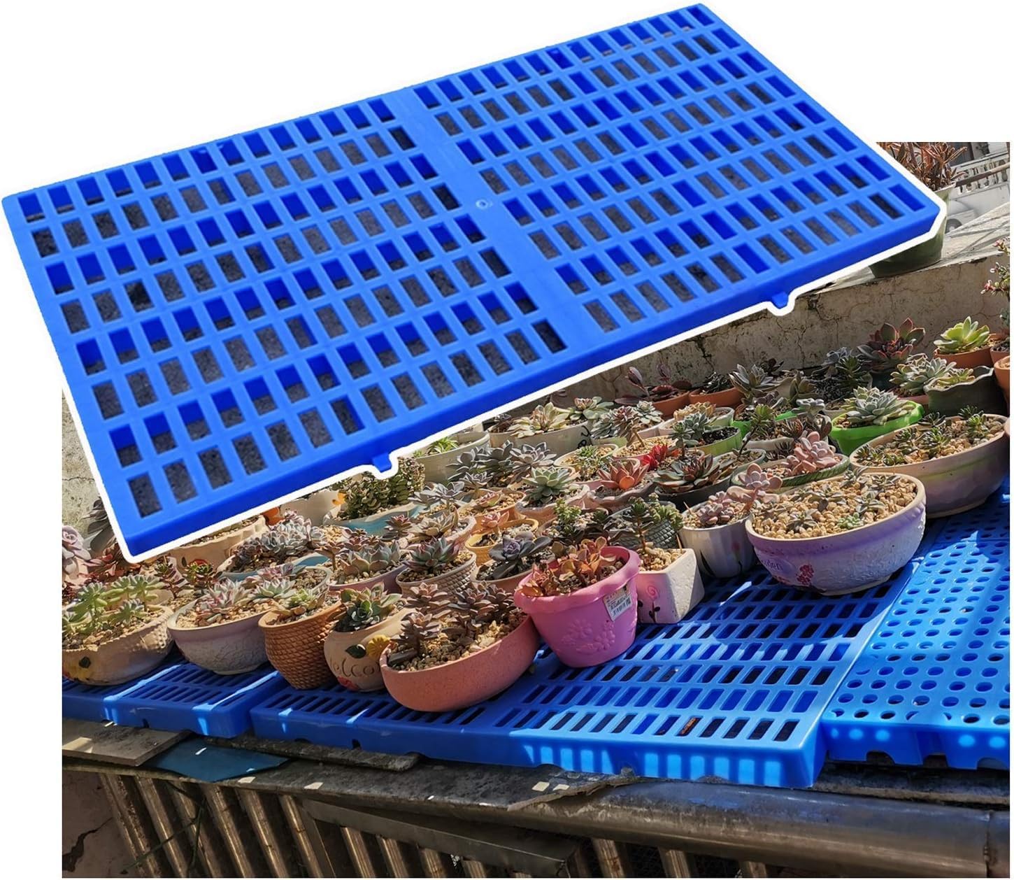 Lightweight Floor pallets Plastic Pallet, mesh Moisture-Proof matboard, Cargo Storage Board, Combined, Strong Load-Bearing Grille Ventilation pallets(60x30x3cm)