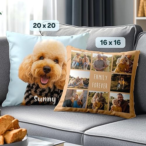 Miniatura 3 de Fabric Textile Products Almohada personalizada hecha en Estados Unidos, almohadas personalizadas con imágenes o texto, almohada de tiro, regalo