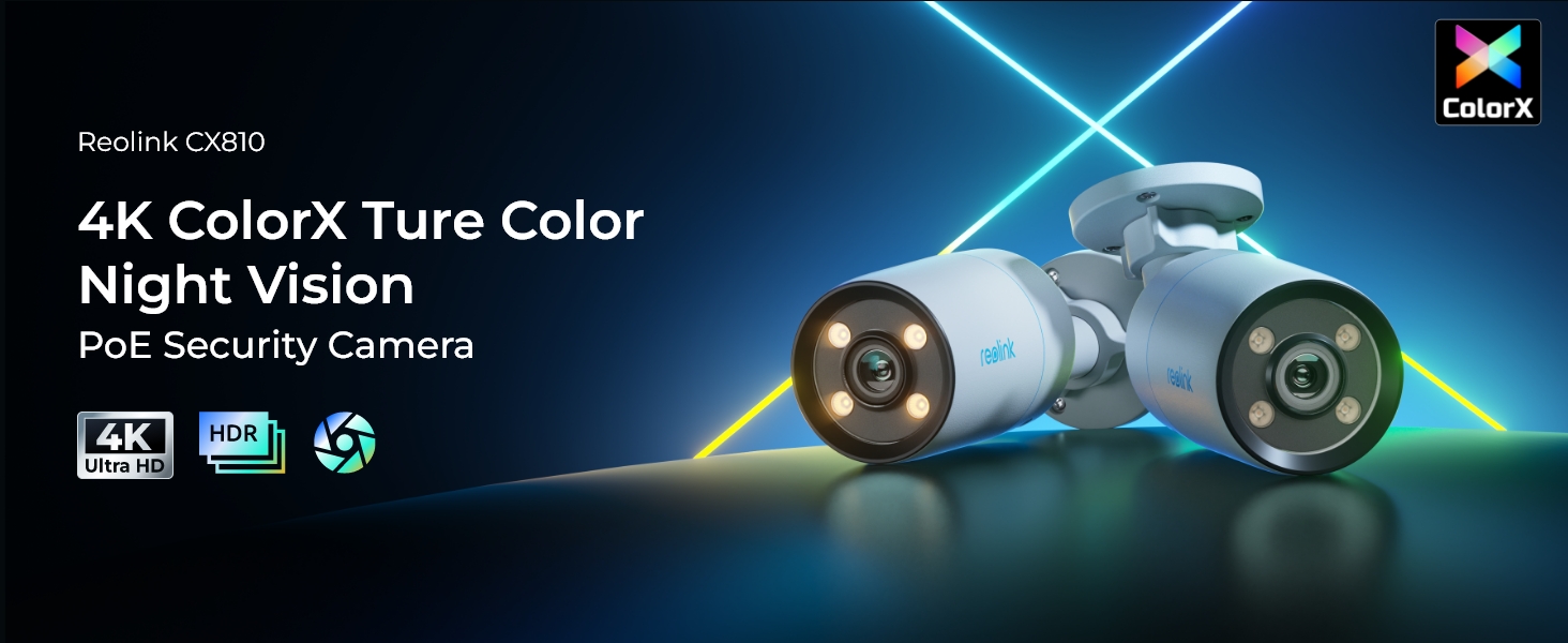 Amazon.com : REOLINK CX810 ColorX PoE Camera, 4K UHD, True Color