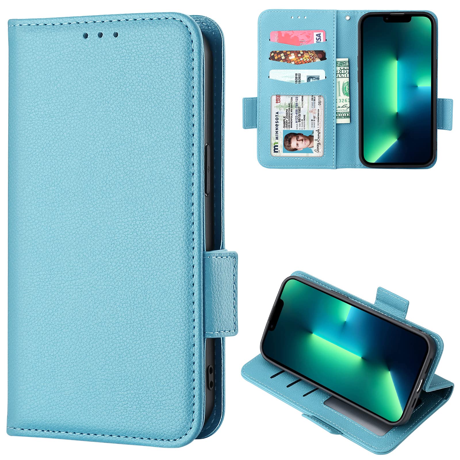 OIATROEWallet case Stand Cover for Huawei nova Y90 -Magnetic Closure, Ultra Slim Leather Flip Cover Wallet for Huawei nova Y90-Sky blue