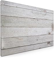 Navaris Magnetic Dry Erase Board 16x24in Wooden Planks Design - Wall Mounted Whiteboard with 5 Magnets & Marker