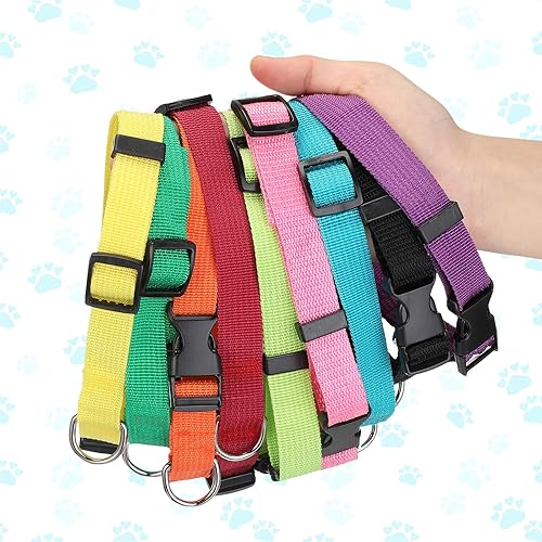 Miniatura 4 de 9 piezas de collar ajustable para perro, collar de nailon suave para mascotas con hebilla de liberación rápida a granel para perros, caminar,