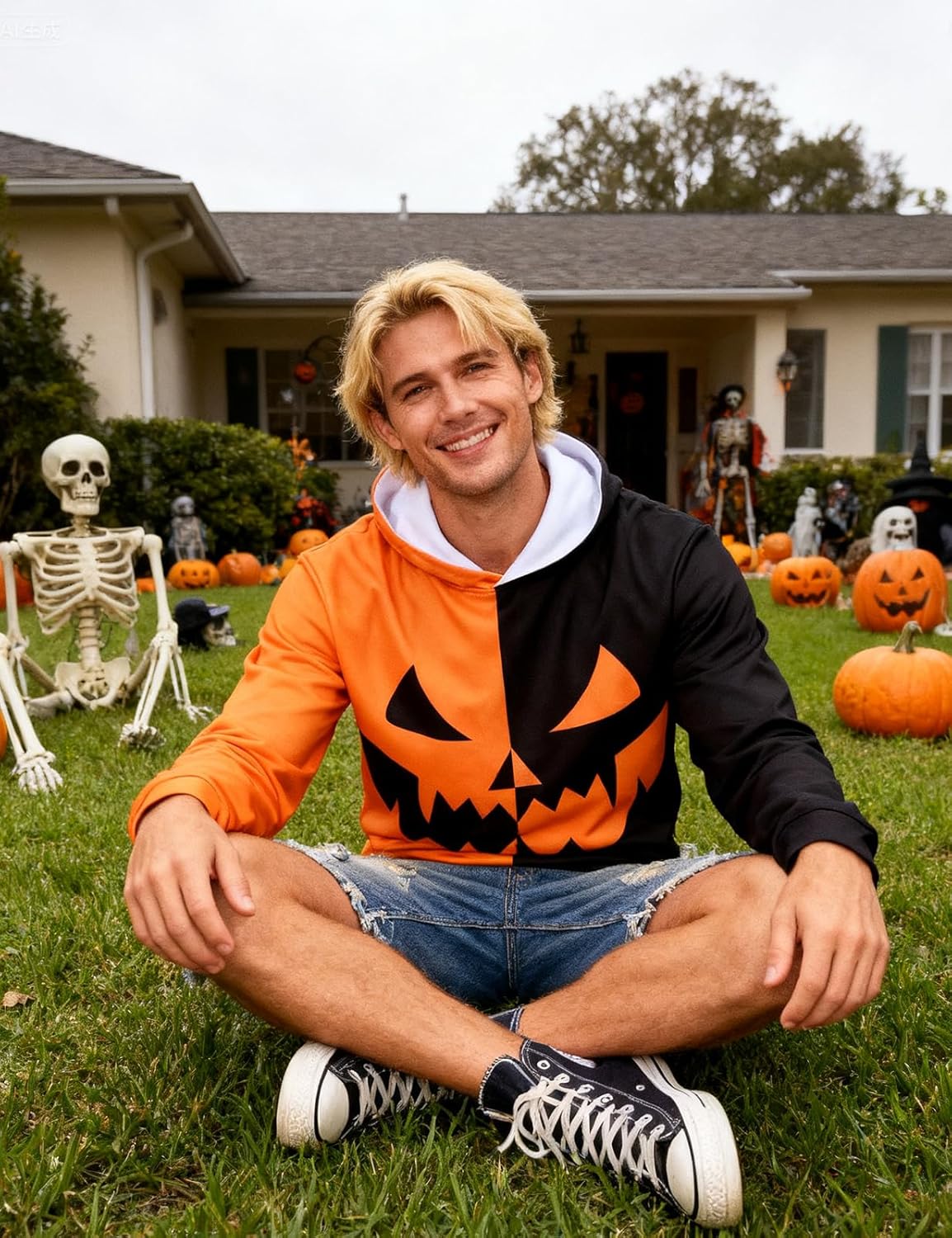 Funny World Men's Holiday Sweatshirt Graphic Halloween Hoodies Christmas Pullover - Image 3