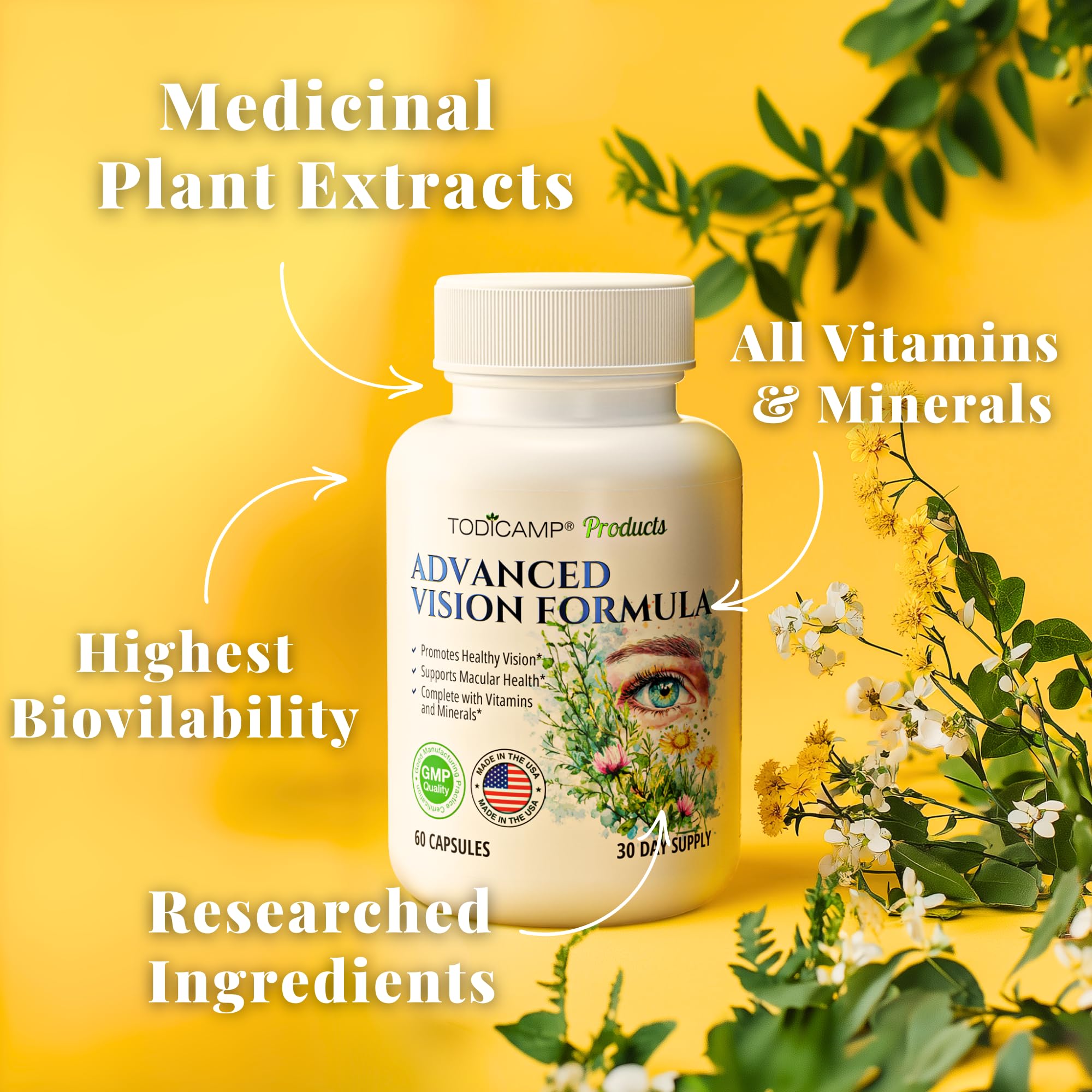 Macular Support Eye Care Supplements Bilberry Lutein Zeaxanthin Lycopene — Amazon image 3
