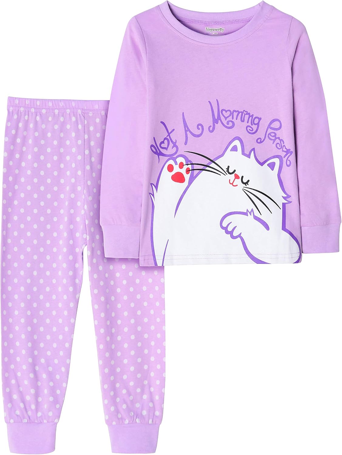 Girls Pajamas Long Sleeve Snug-Fit Cotton Pjs Set Sleepwear