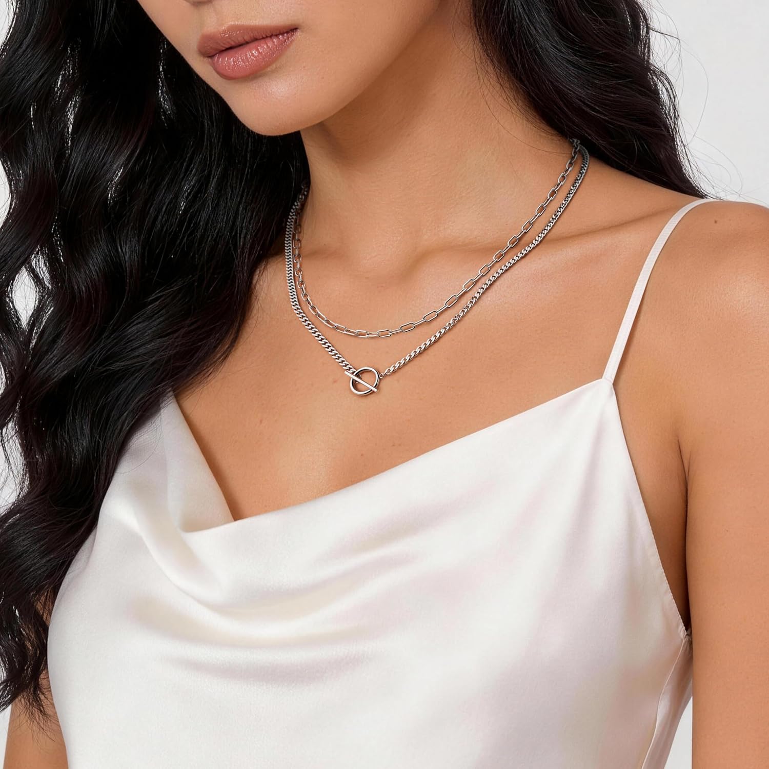 Layered Necklaces for Women, 14K Gold Plated Chain Necklace Women Fashion Chunky Jewelry for Women - Image 2