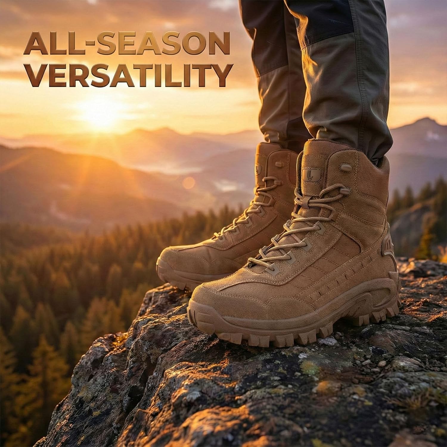 Men's Waterproof Non-slip Anti-Puncture Work Boots, Comfortable Orthopedic Walking Shoes, Mens Tactical Boots with Zipper