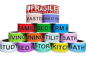 Stay Organized with Smart Move Tape: 16 Rolls of Color-Coded Labels for...