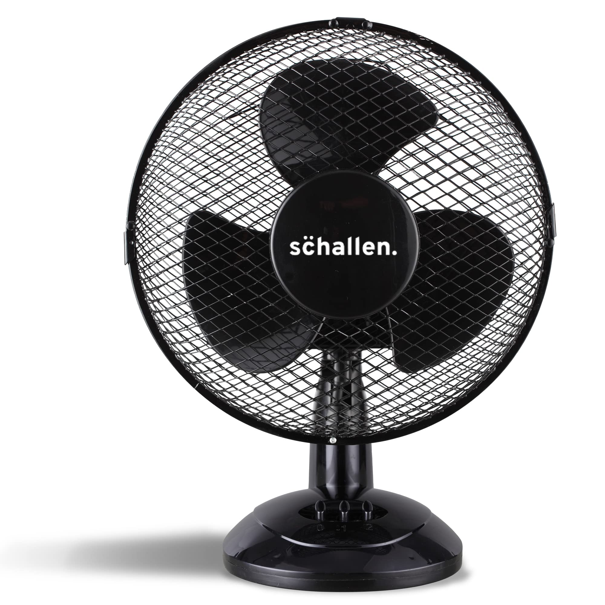 Schallen Small 9" Portable Desk Table Oscillating Cooling Fan with 2 Speed Setting & Quiet Operation (Black)