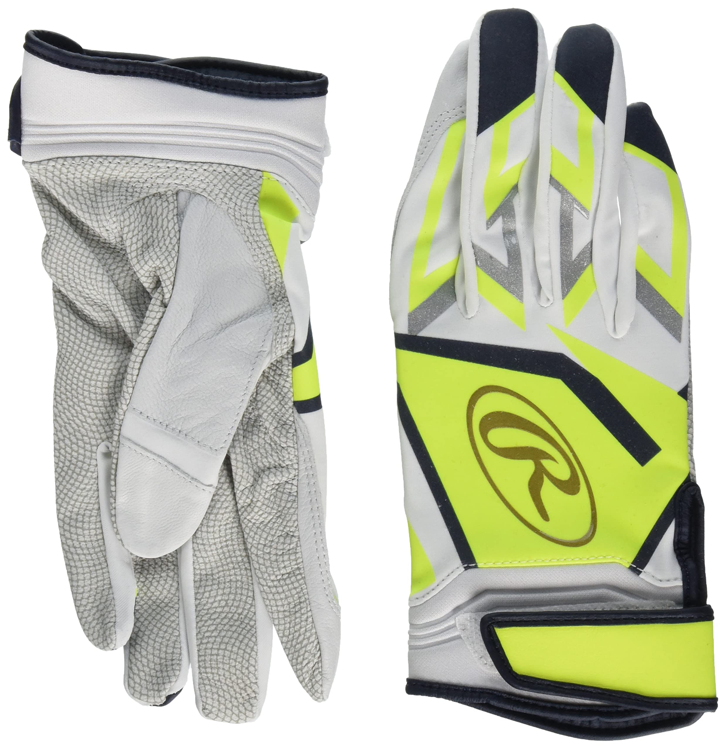 ローリングス(Rawlings) 野球 大人用 両手用 ミレニア バッティンググローブ 天然皮革 EBG22S01 ホワイト/ライム サイズ M