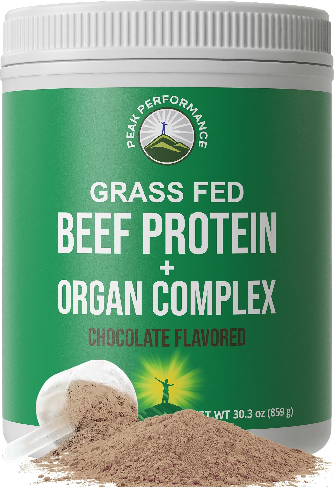Grass Fed Beef Protein Powder + Organ Complex - Lactose Free Great Tasting Beef Protein Isolate - Animal Based Non Dairy No Whey Paleo Carnivore Supplement for Muscle Building - Chocolate Flavor