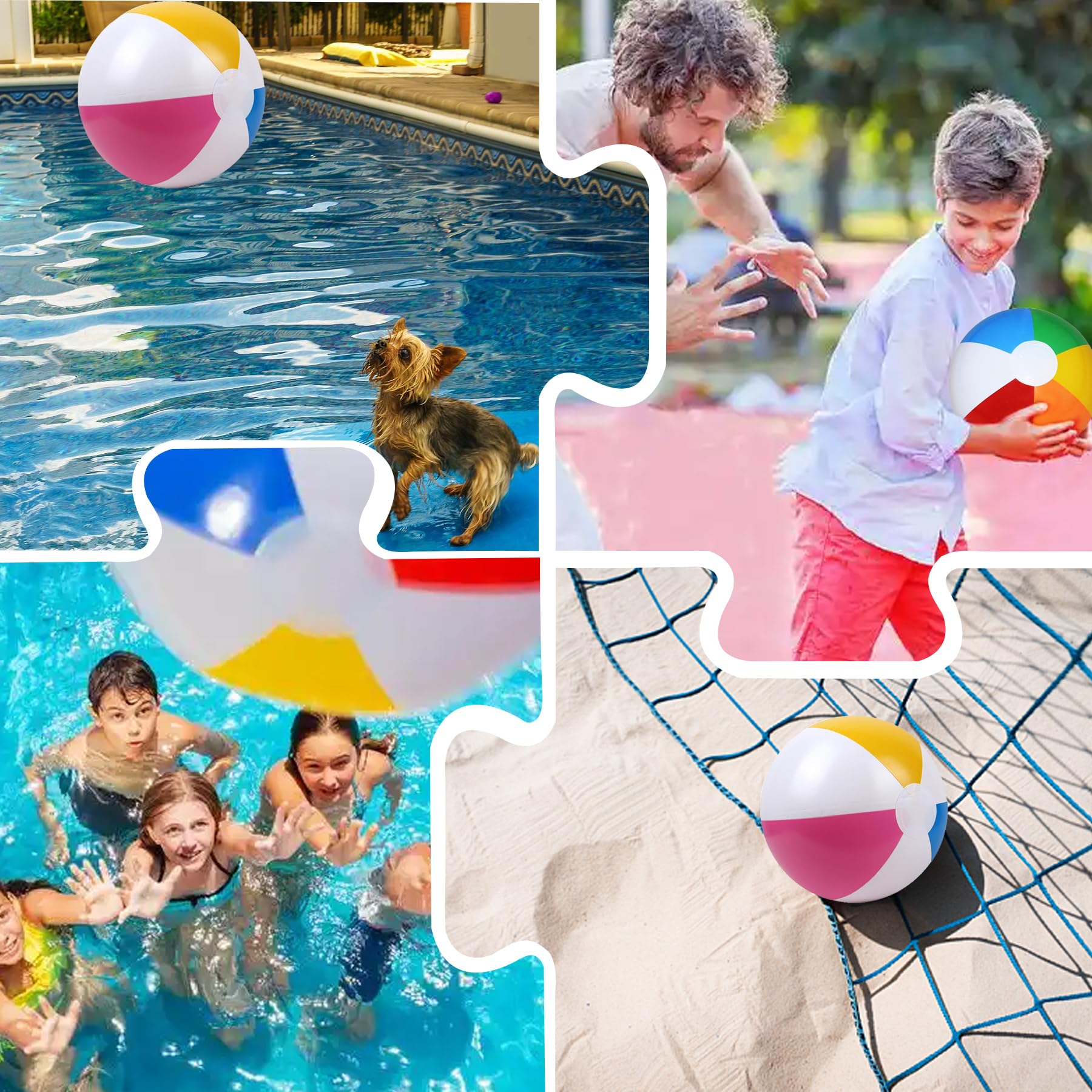 6 Pièces Ballon de Plage Gonflable, Coloré Ballon Gonflable Piscine, Enfants et Adultes, pour Jouets de Plage, Cadeaux de Fête, Activités d'été en Plein Air Fête à la Plage