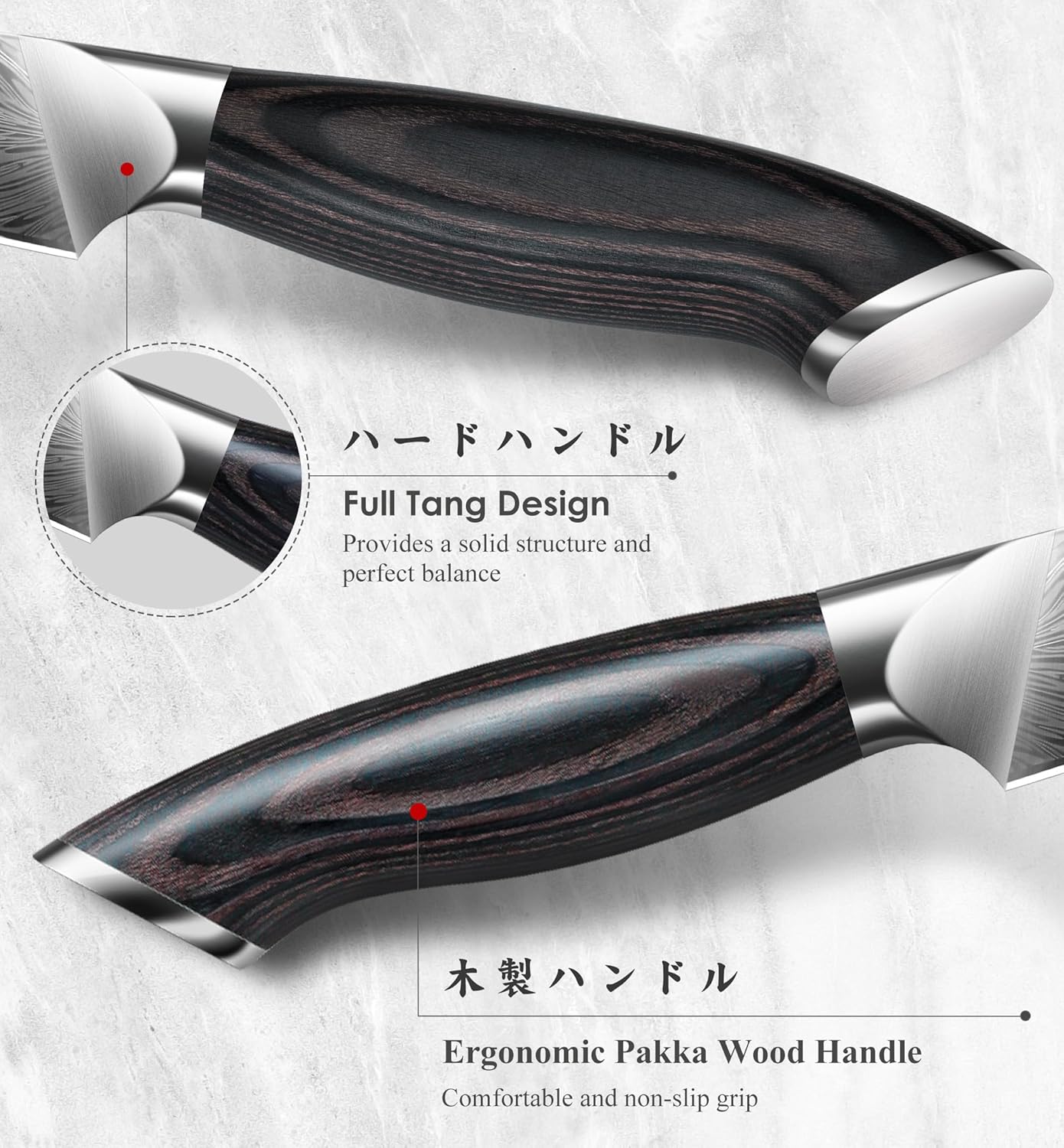 Kitchen Paring Knife 4.5“ - Japanese Powder Steel 63 HRC Fruit Knife for Peeling & Coring Razor Sharp 12° Edge Vegetable Chopper with Pakkawood Handle