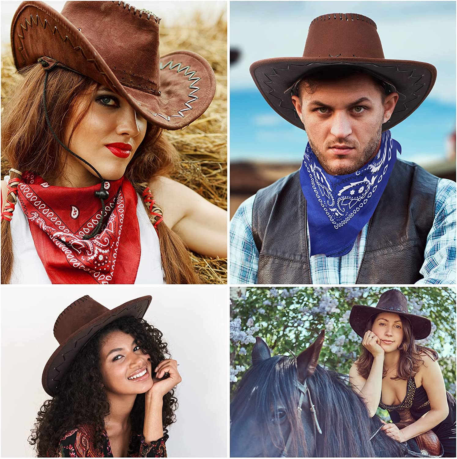 HMILYDYK Cowboy Hat Fancy Dress Accessory Wide Brim Stetson Cowgirl Hats  Wild West Grey : Amazon.ca: Clothing, Shoes \u0026 Accessories