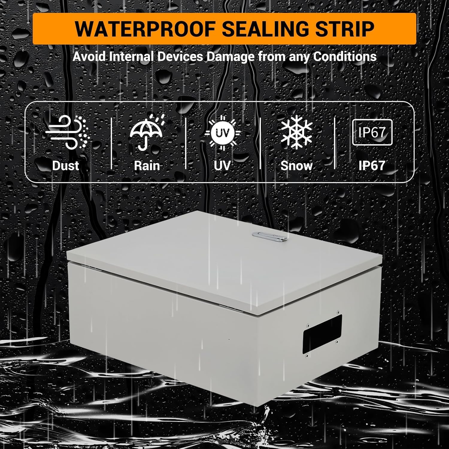 Electrical Junction Box, 20 x16 x 8, Lockable Steel Electric Meter Box with Mounting Plate, NEMA 4X Enclosure, IP66 Waterproof Dustproof, for Indoor & Outdoor Switch Router DIY