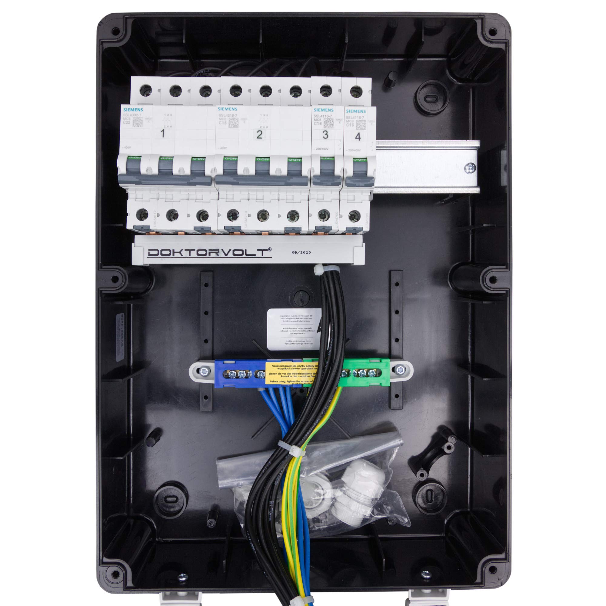 Doktorvolt Stromverteiler Baustromverteiler Wandverteiler Verteilerkasten pTD S Steckdosen Schuko 4x230V 32A 16A Komplett Außenbereich Mit CEE Steckdosen Kombination