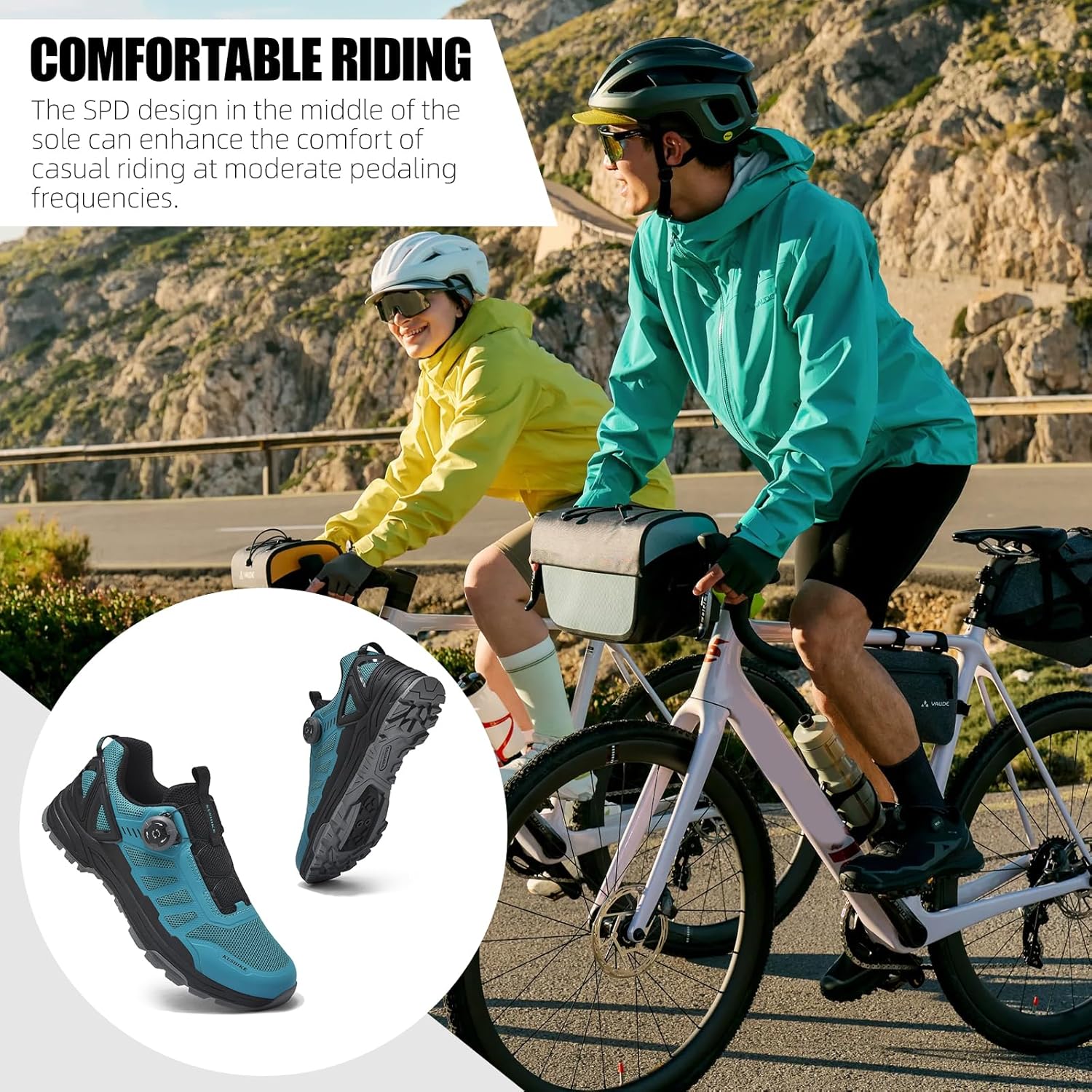 Unisex Cycling Shoes Compatible with Shimano, SPD, Look, MTB, Lightweight Road Bike Riding Shoes for Men and Women