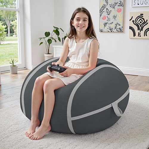 Miniatura 137 de HABUTWAY Puf gigante de 2 pies para adultos, con relleno de espuma viscoelástica, puf grande con funda de terciopelo holandés extraíble para sala de