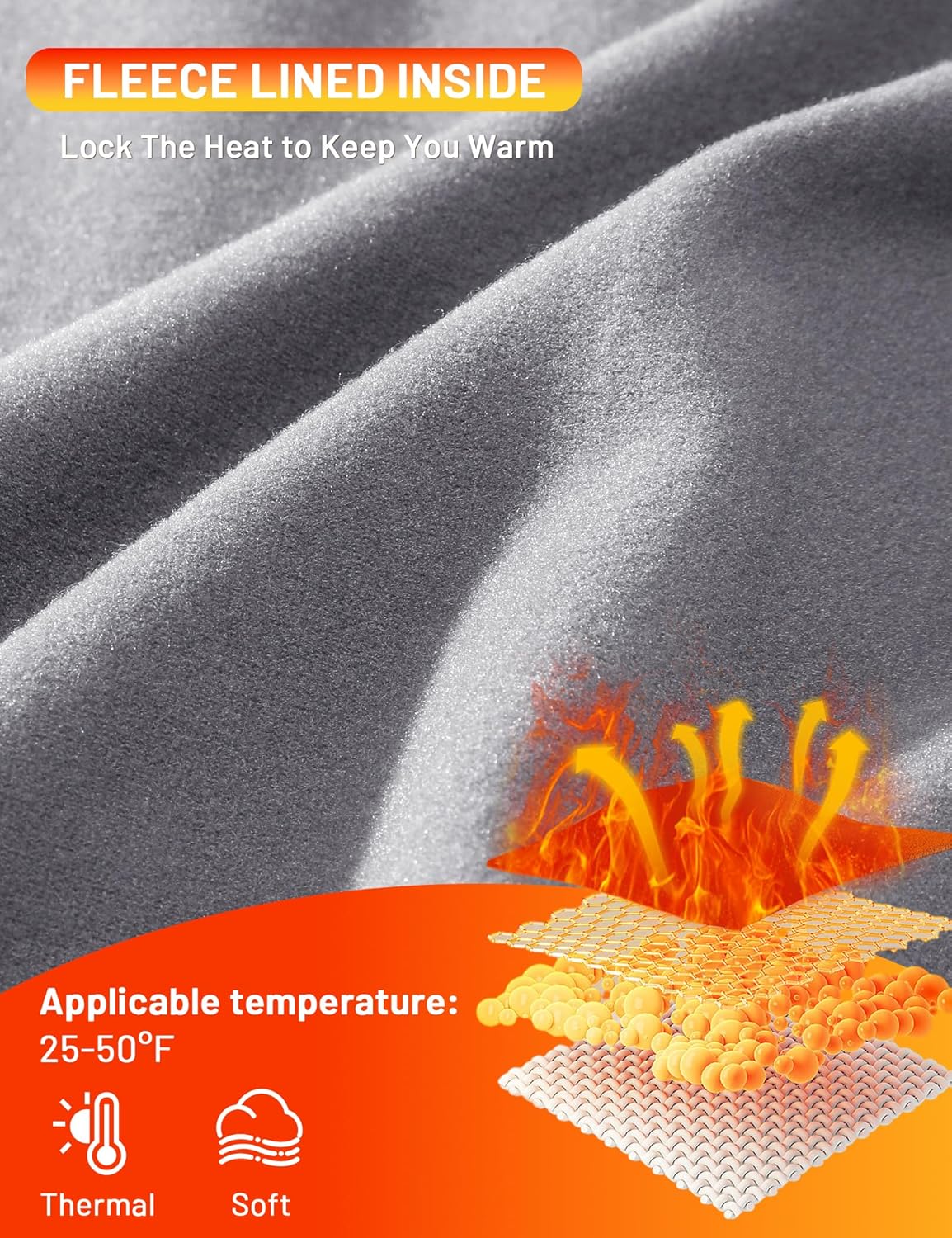 MIER Men's Fleece Lined Sweatpants for Workout Running Athletic Jogging Winter Warm Thermal Gym Track Pants with Pockets - Image 6